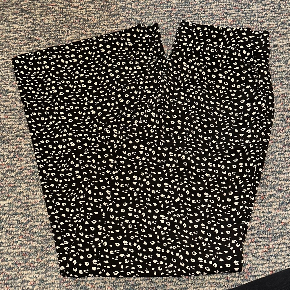 Black and White Leopard Flowy Pants
